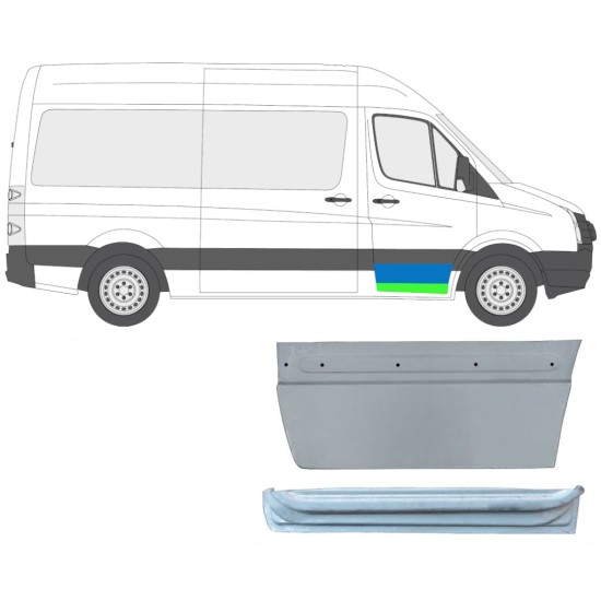 Painel de reparação interna e externa das portas dianteiras para Volkswagen Crafter 2005-2017 / Direito / Conjunto 14028