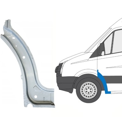 Painel de reparação interna do arco da roda dianteira para Volkswagen Crafter 2005-2017 / Esquerdo 15499