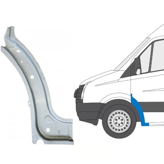 Painel de reparação interna do arco da roda dianteira para Volkswagen Crafter 2005-2017 / Esquerdo 15499