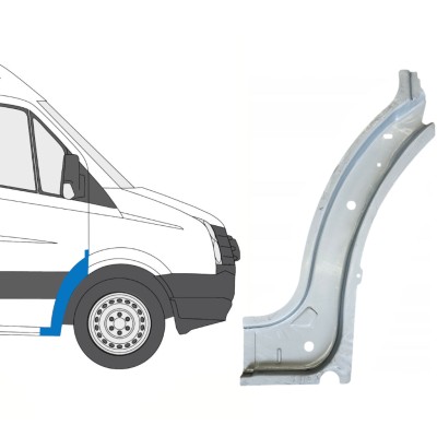 Painel de reparação interna do arco da roda dianteira para Volkswagen Crafter 2005-2017 / Direito 15498