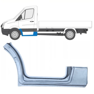 Painel de reparação do guarda-lamas dianteiro com parte da soleira para Volkswagen Crafter 2005-2017 / Esquerdo 13839