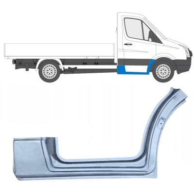 Painel de reparação do guarda-lamas dianteiro com parte da soleira para Volkswagen Crafter 2005-2017 / Direito 13838