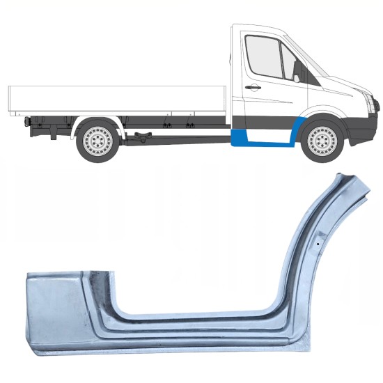 Painel de reparação do guarda-lamas dianteiro com parte da soleira para Volkswagen Crafter 2005-2017 / Direito 13838