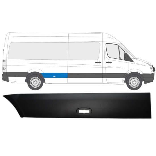 Moldura lateral do guarda-lamas traseiro para Volkswagen Crafter 2005-2017 / Direito 13826
