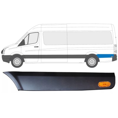 Moldura lateral do guarda-lamas traseiro atrás da roda com Luz para Volkswagen Crafter 2005-2017 / Esquerdo / Conjunto 13996