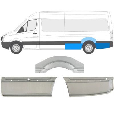 Painel de reparação do guarda-lamas traseiro para Volkswagen Crafter 2005-2017 / Esquerdo / Conjunto 13944