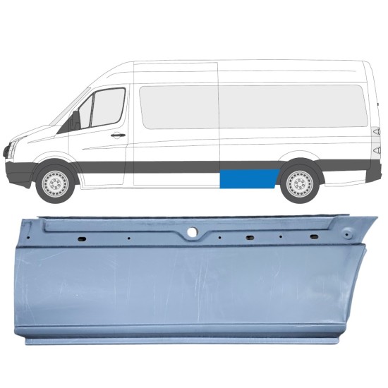 Painel de reparação do guarda-lamas traseiro para Volkswagen Crafter 2005-2017 / Esquerdo 13446