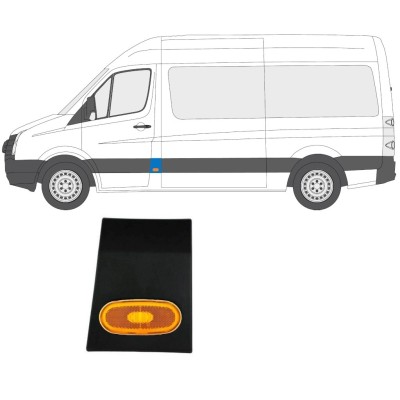 Moldura lateral do pilar dianteiro com Luz para Volkswagen Crafter 2005-2017 / Esquerdo / Conjunto 14148