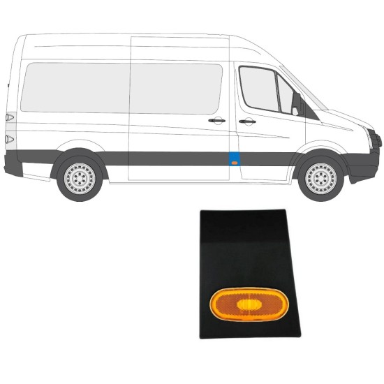 Moldura lateral do pilar dianteiro com Luz para Volkswagen Crafter 2005-2017 / Direito / Conjunto 14147