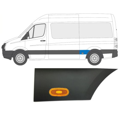 Moldura lateral do guarda-lamas traseiro com Luz para Volkswagen Crafter 2005-2017 / Esquerdo / Conjunto 14089