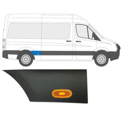 Moldura lateral do guarda-lamas traseiro com Luz para Volkswagen Crafter 2005-2017 / Direito / Conjunto 14088