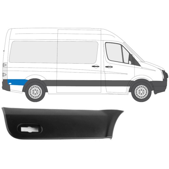 Moldura lateral do guarda-lamas traseiro atrás da roda para Volkswagen Crafter 2005-2017 / Direito 13691