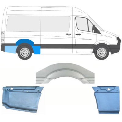Painel de reparação do guarda-lamas traseiro para Volkswagen Crafter 2005-2017 / Direito / Conjunto 13941