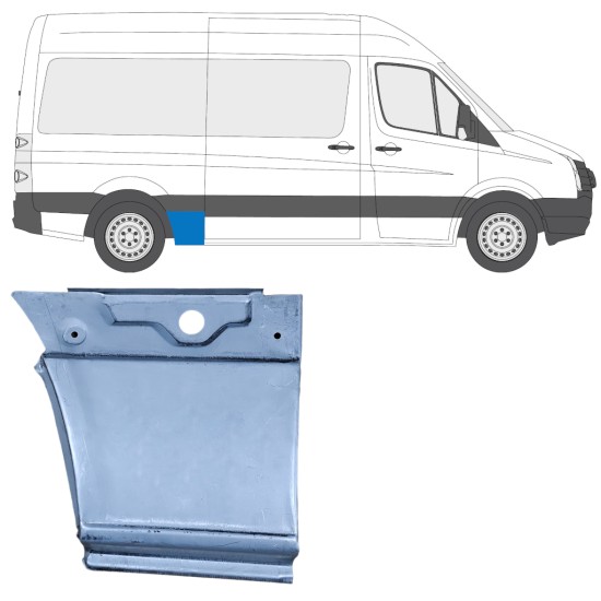 Painel de reparação do guarda-lamas traseiro para Volkswagen Crafter 2005-2017 / Direito 13445