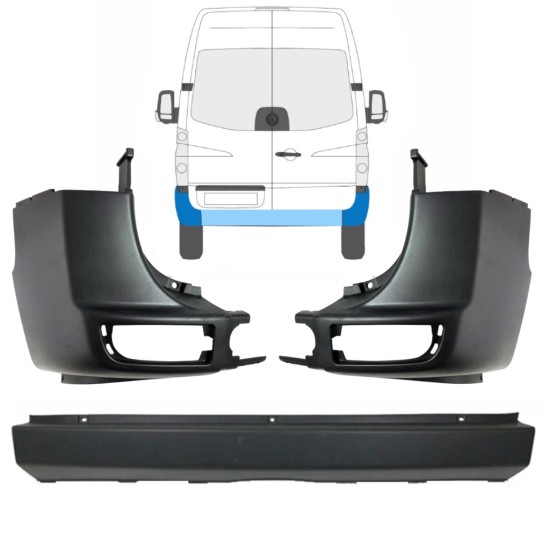 Para-choque traseiro para Volkswagen Crafter 2005-2017 / Conjunto 15554
