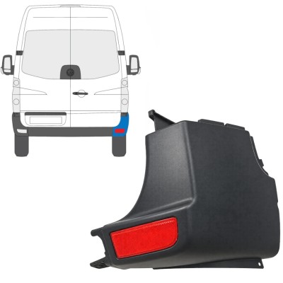 Canto do para-choque traseiro com Luz refletora para Volkswagen Crafter 2005-2017 / Direito / Conjunto 15553