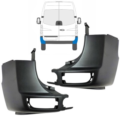 Canto do para-choque traseiro para Volkswagen Crafter 2005-2017 / Esquerda+Direita / Conjunto 15549