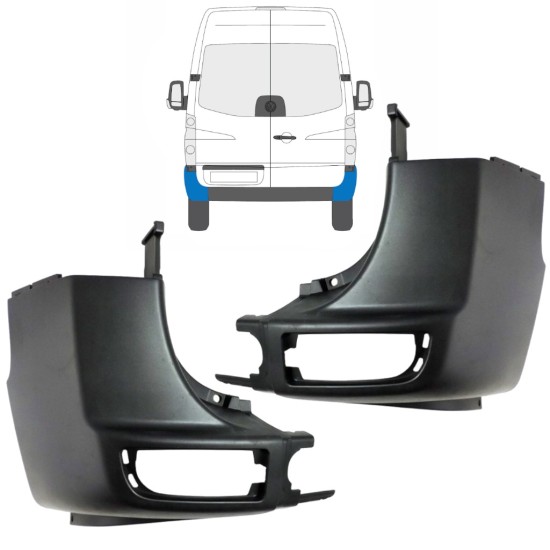 Canto do para-choque traseiro para Volkswagen Crafter 2005-2017 / Esquerda+Direita / Conjunto 15549