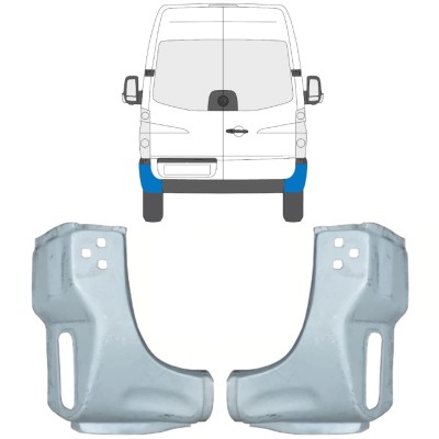 Painel de reparação do canto traseiro para Volkswagen Crafter 2005-2017 / Esquerda+Direita / Conjunto 15507