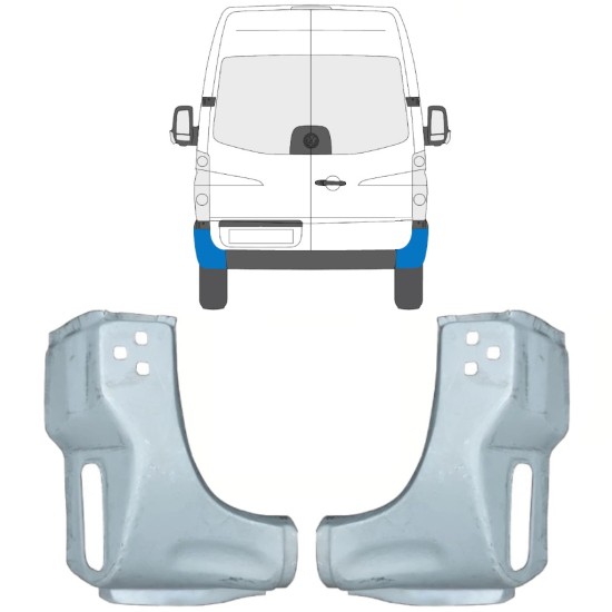 Painel de reparação do canto traseiro para Volkswagen Crafter 2005-2017 / Esquerda+Direita / Conjunto 15507