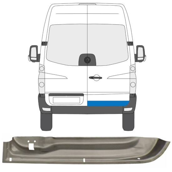 Painel de reparação das portas traseiras para Volkswagen Crafter 2005-2017 / Direito 13439