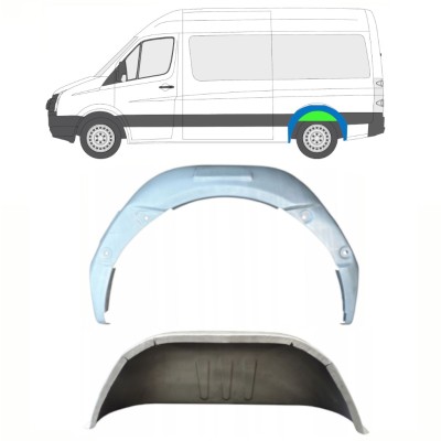 Painel de reparação interna do arco da roda traseira para Volkswagen Crafter 2005-2017 / Esquerdo / Conjunto 14322