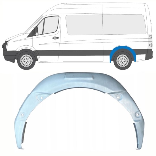Painel de reparação interna do arco da roda traseira para Volkswagen Crafter 2005-2017 / Esquerdo 13898
