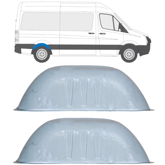 Painel de reparação do arco da roda traseira para Volkswagen Crafter 2005-2017 / Conjunto 14283