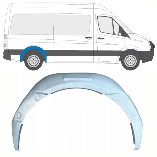 Painel de reparação interna do arco da roda traseira para Volkswagen Crafter 2005-2017 / Direito 13897