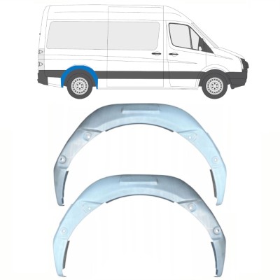 Painel de reparação interna do arco da roda traseira para Volkswagen Crafter 2005-2017 / Esquerda+Direita / Conjunto 15497