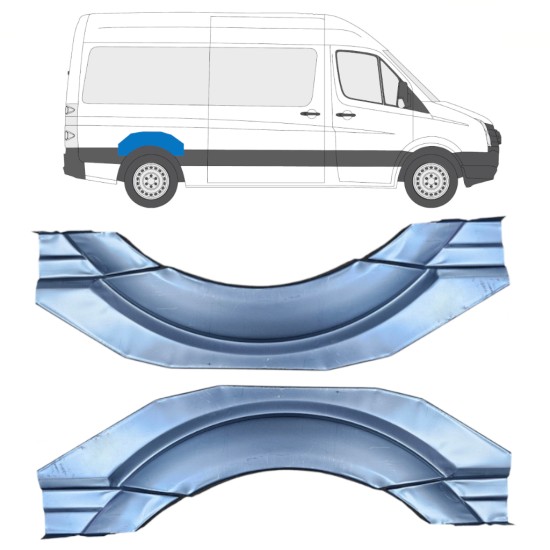 Painel de reparação do guarda-lamas traseiro para Volkswagen Crafter 2005-2017 / Esquerda+Direita / Conjunto 16159