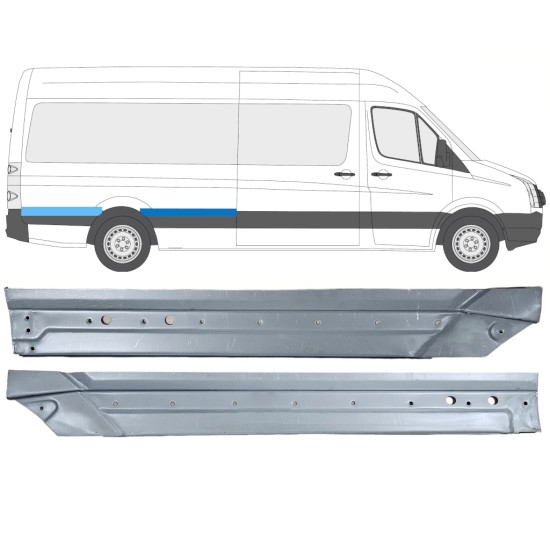Painel de reparação do guarda-lamas traseiro para Volkswagen Crafter 2005-2017 / Direito / Conjunto 14499