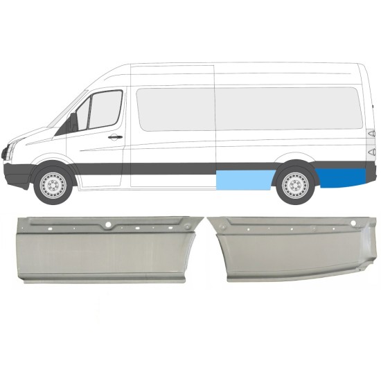 Painel de reparação do guarda-lamas traseiro para Volkswagen Crafter 2005-2017 / Esquerdo / Conjunto 14127