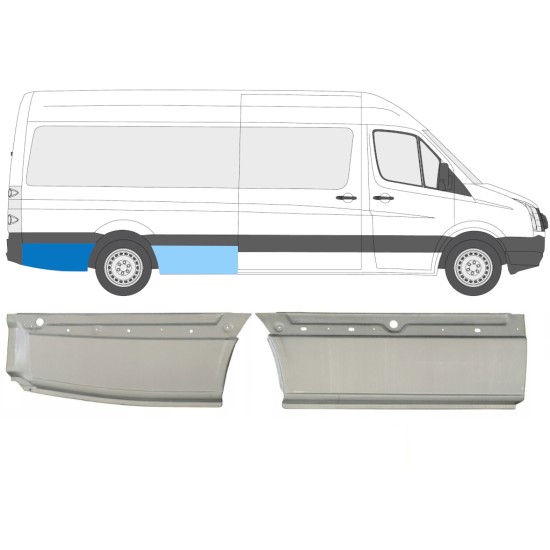 Painel de reparação do guarda-lamas traseiro para Volkswagen Crafter 2005-2017 / Direito / Conjunto 14128