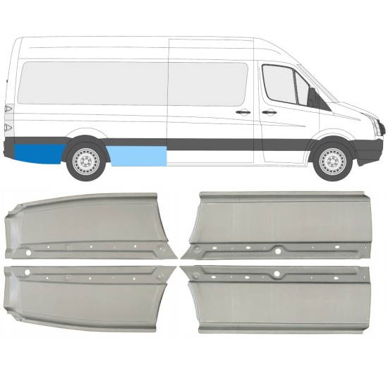 Painel de reparação do guarda-lamas traseiro para Volkswagen Crafter 2005-2017 / Conjunto 14486