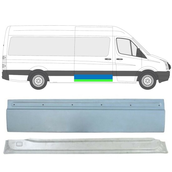 Painel de reparação das portas deslizantes para Volkswagen Crafter 2005-2017 / Direito / Conjunto 13474