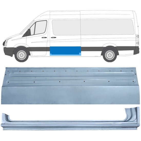 Painel de reparação das portas deslizantes com Painel de reparação da soleira para Volkswagen Crafter 2005-2017 / Esquerdo / Conjunto 14318
