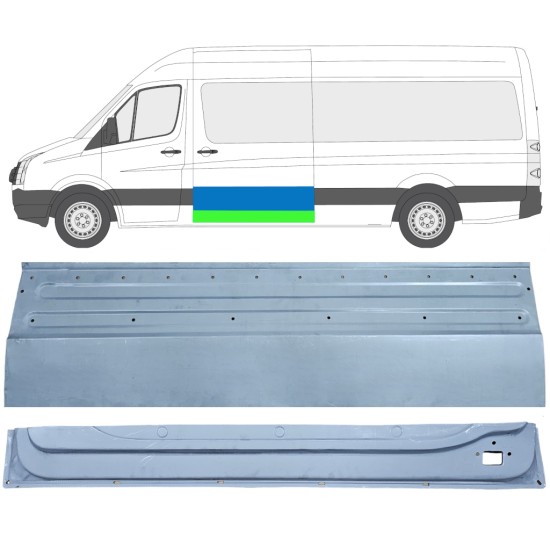 Painel de reparação interna e externa das portas deslizantes para Volkswagen Crafter 2005-2017 / Esquerdo / Conjunto 14320