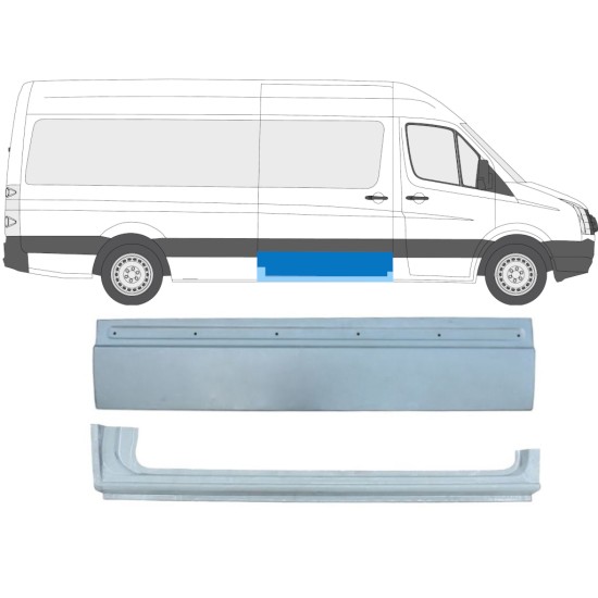 Painel de reparação das portas deslizantes para Volkswagen Crafter 2005-2017 / Direito / Conjunto 14013