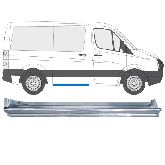 Painel de reparação da soleira da porta deslizante para Volkswagen Crafter 2005-2017 / Direito 14374