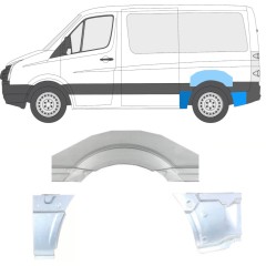 Painel de reparação do guarda-lamas traseiro para Volkswagen Crafter 2005-2017 / Esquerdo / Conjunto 14205