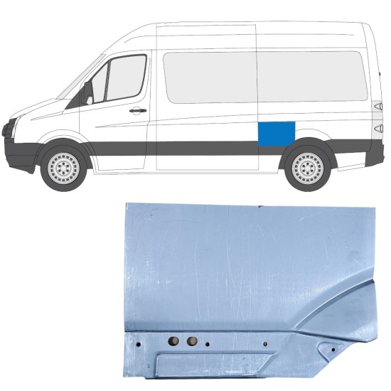 Painel de reparação do guarda-lamas traseiro para Volkswagen Crafter 2005-2017 / Esquerdo 14200