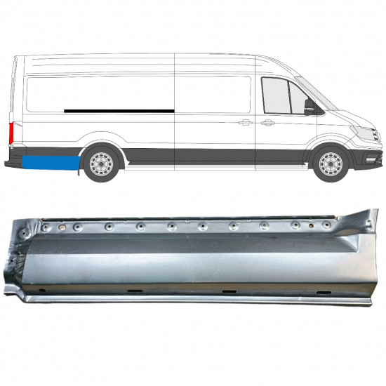 Painel de reparação do guarda-lamas traseiro para Volkswagen Crafter / MAN THE 2017- / XLWB / Direito 11595