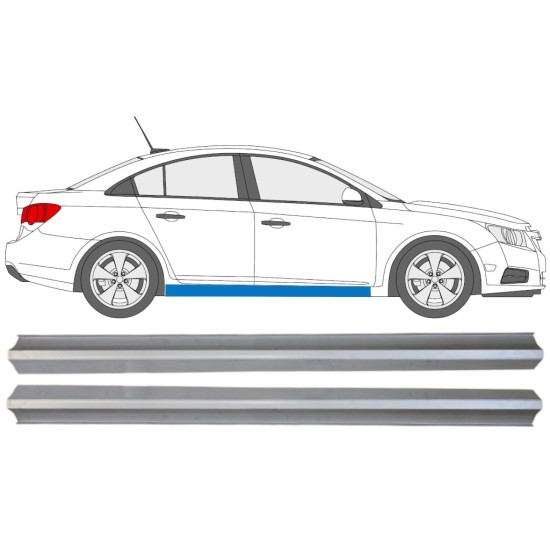 Painel de reparação da parte inferior da soleira para Chevrolet Cruze 2009-2014 / Esquerda+Direita / Conjunto 15103 Painel de reparação da parte inferior da soleira para Chevrolet Cruze 2009-2014 / Esquerda+Direita / Conjunto 15103