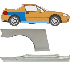 Soleira completa com reparação de guarda-lamas traseiro para Honda Civic Del Sol 1992-1998 / Direito / Conjunto 11143