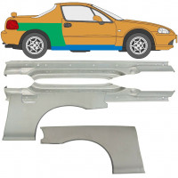 Painel de reparação da soleira com guarda-lamas traseiro para Honda Civic CRX Del Sol 1992-1998 / Conjunto 9519