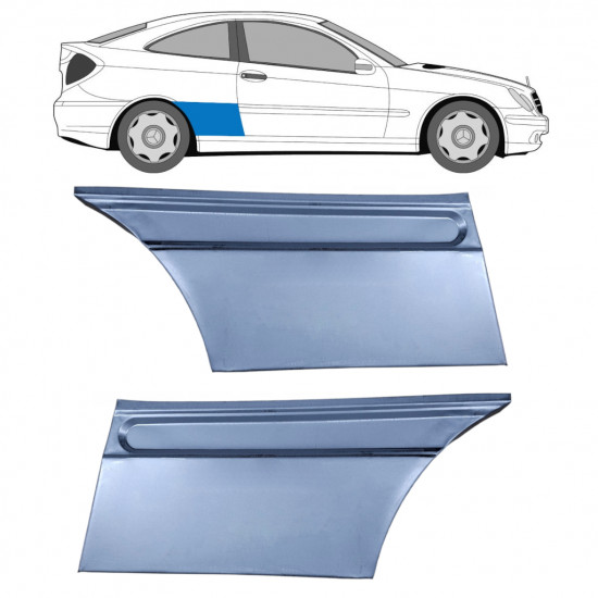 Painel de reparação do guarda-lamas traseiro para Mercedes CL203 2000-2008 / Esquerda+Direita / Conjunto 9619