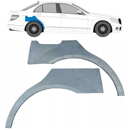 Painel de reparação do guarda-lamas traseiro para Mercedes C-Class W204 2007-2014 / Esquerda+Direita / Conjunto 10410