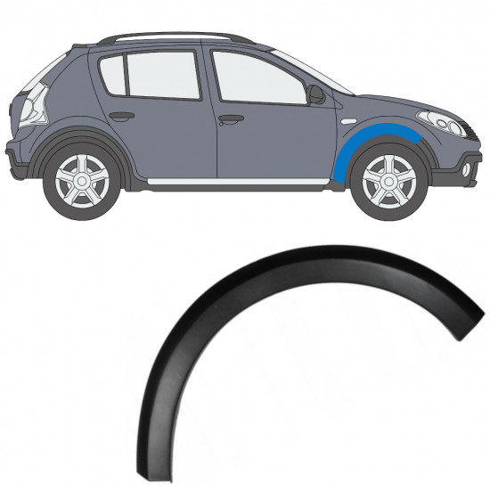 Moldura lateral do guarda-lamas dianteiro para Dacia Sandero Stepway 2008-2013 / Direito 9031