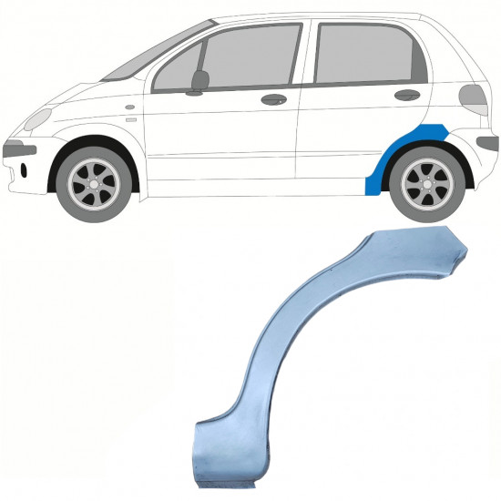 Painel de reparação do guarda-lamas traseiro para Daewoo Matiz 1998-2008 / Esquerdo 8330